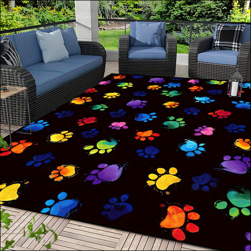 1pc Vibrant Dog Paw Print Area - Commercial Printing And Design review and price