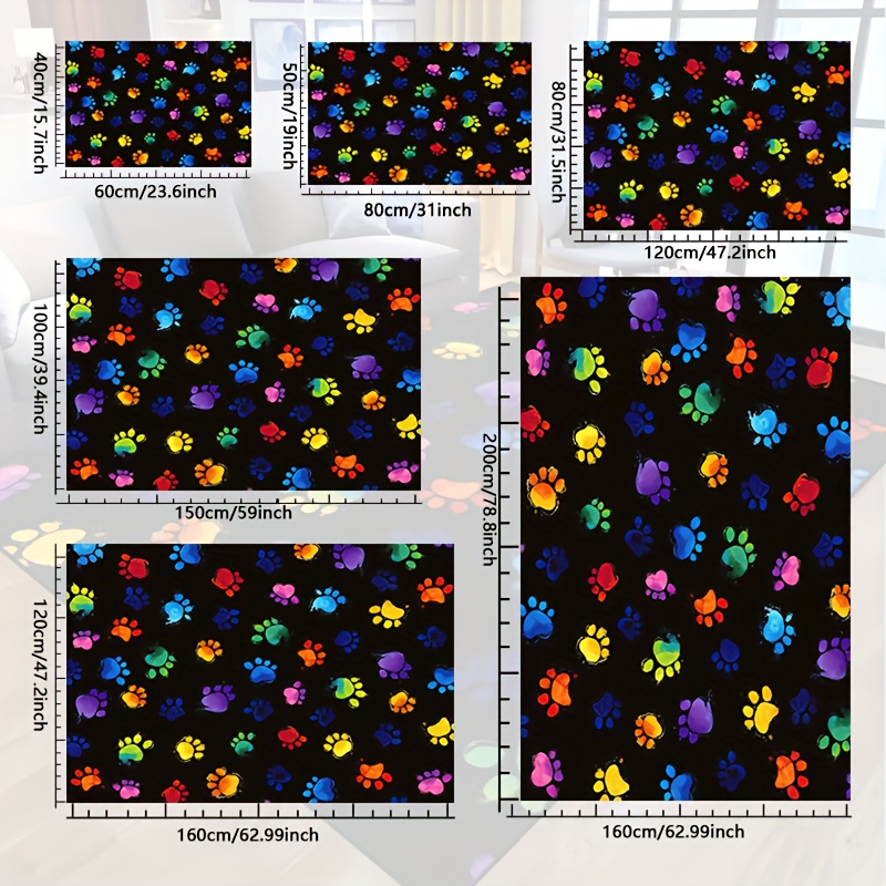 1pc Vibrant Dog Paw Print Area - Commercial Printing And Design review and price